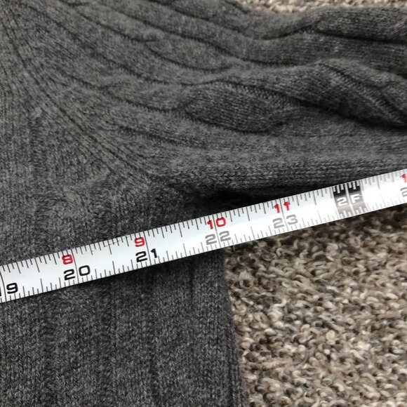 Vineyard Vines Sweater Womens Large Cashmere Cable Knit Open Front Cardigan Gray - Picture 7 of 10